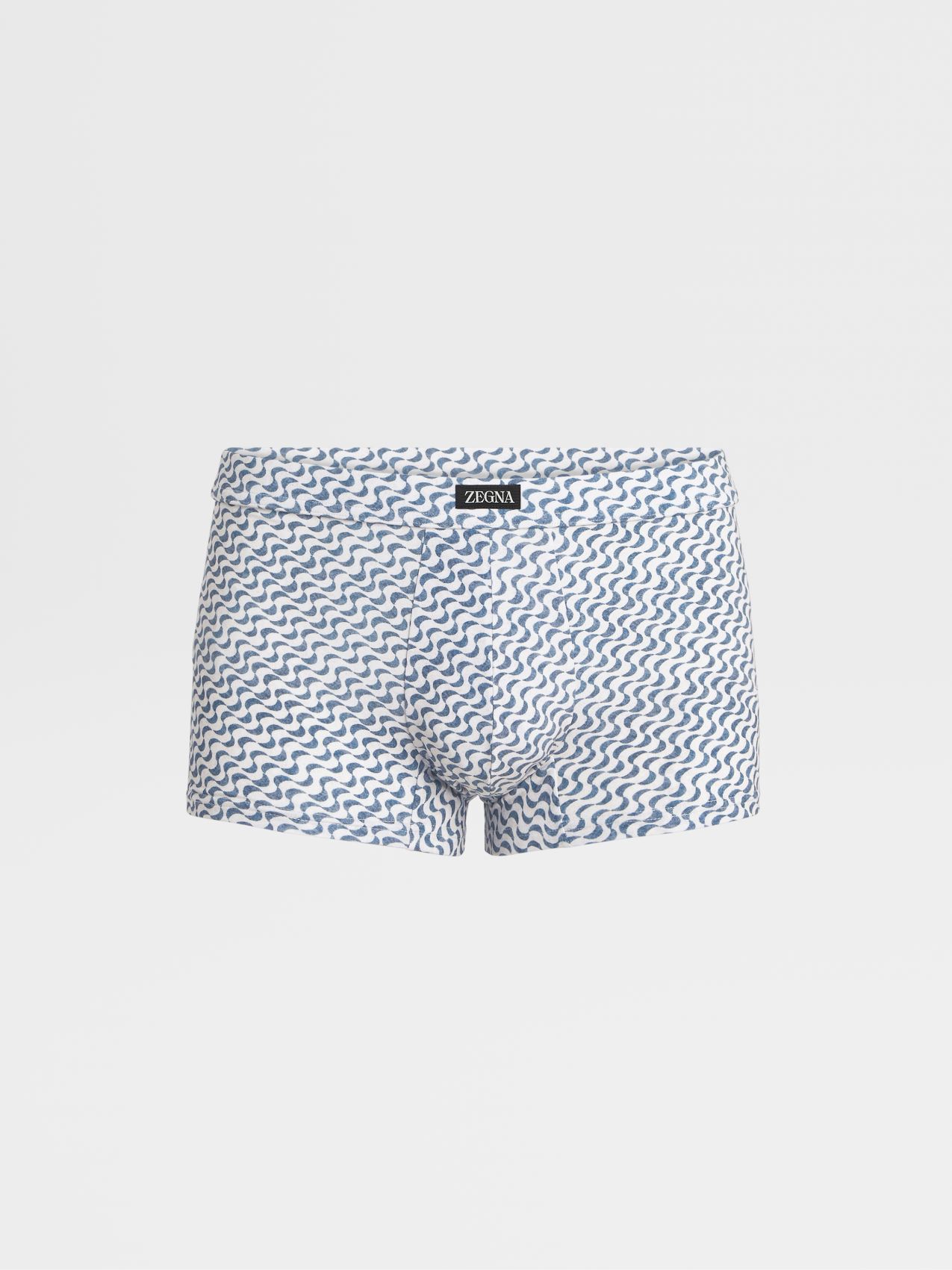 White Stretch Modal Printed Trunks
